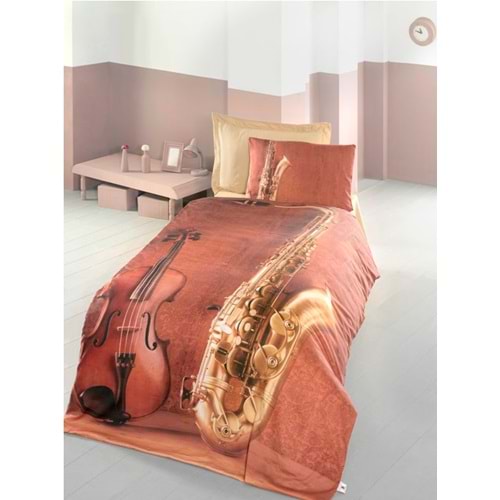 Komfort Home 3D Tek Kişilik Pamuk Saten Nevresim Takımı / Symphony