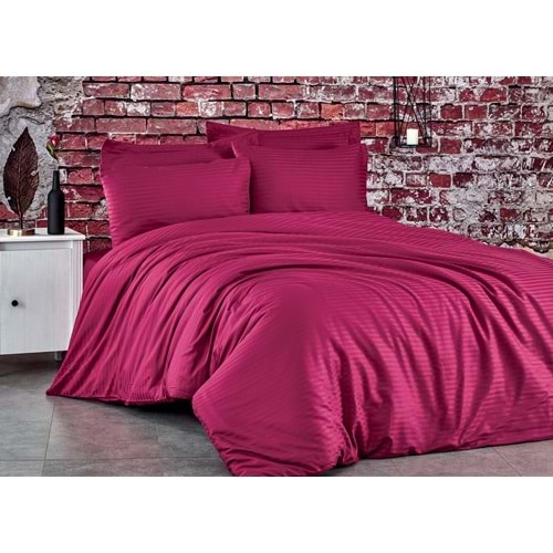 Komfort Home Çift Kişilik Çizgili Pamuk Saten Nevresim Takımı