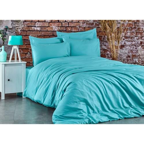 Komfort Home Battal Boy Çizgili Pamuk Saten Nevresim Takımı