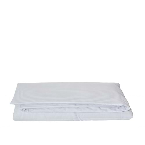 Komfort Home Tek Kişilik Çizgili Pamuk Saten Nevresim / Beyaz