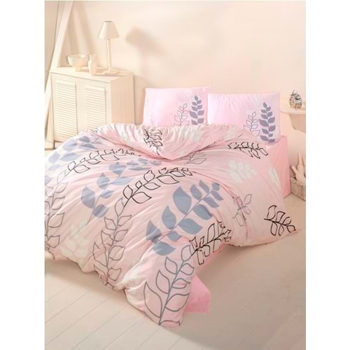 Komfort Home Tek Kişilik Ranforce Nevresim Takımı (Akasya Pembe)