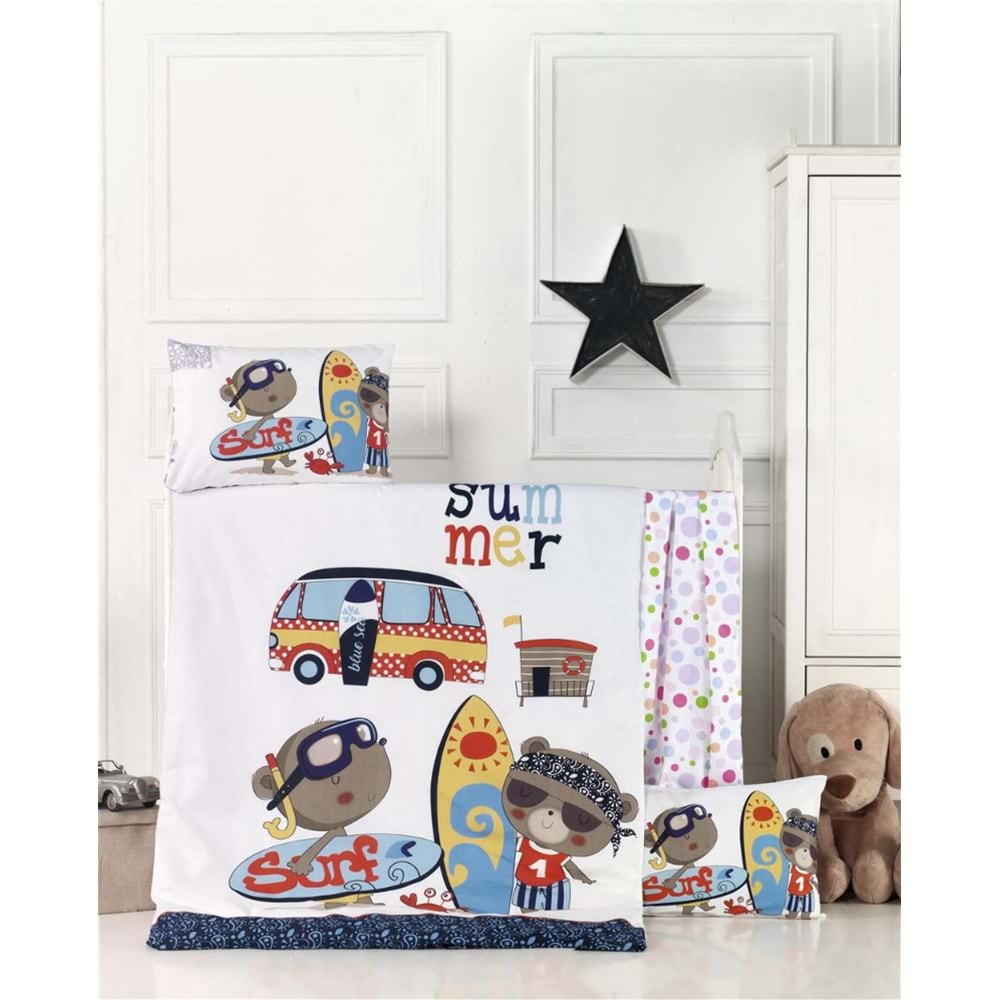 Komfort Home Bebek Uyku Seti %100 Pamuk / Surf