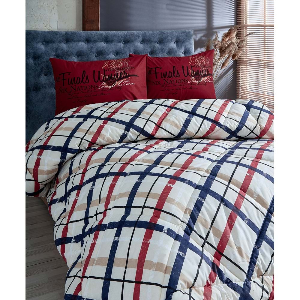 Komfort Home Tek Kişilik Baskılı Pamuklu Silikon Yorgan + Yastık / P1