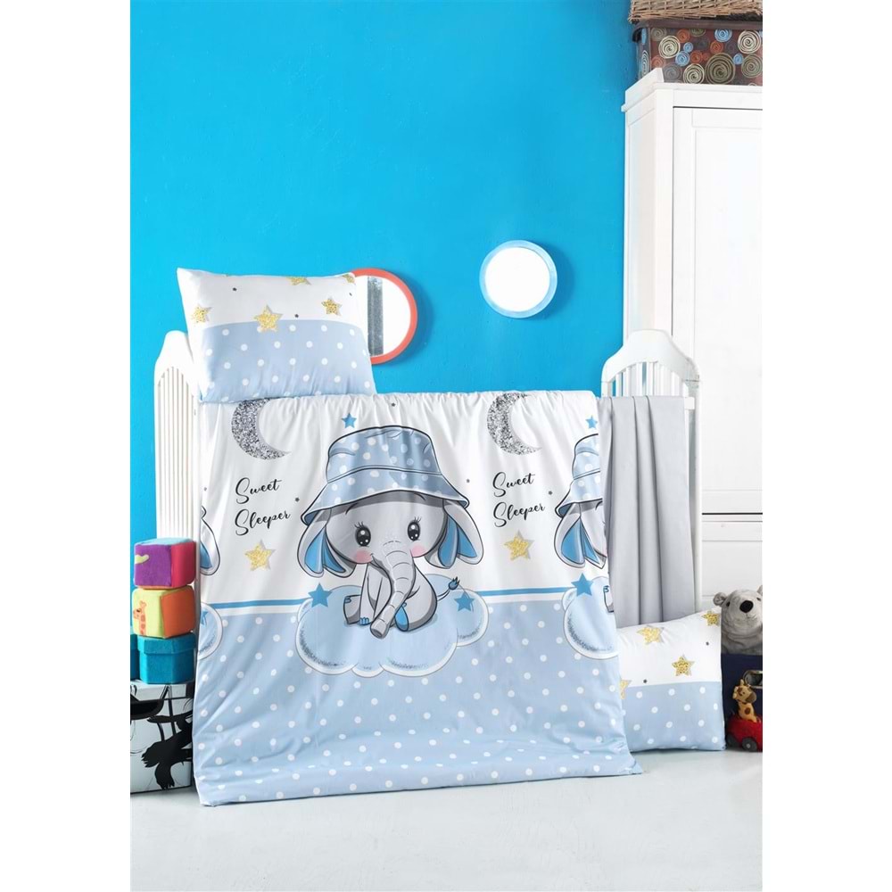 Komfort Home Bebek Uyku Seti %100 Pamuk / Elephant