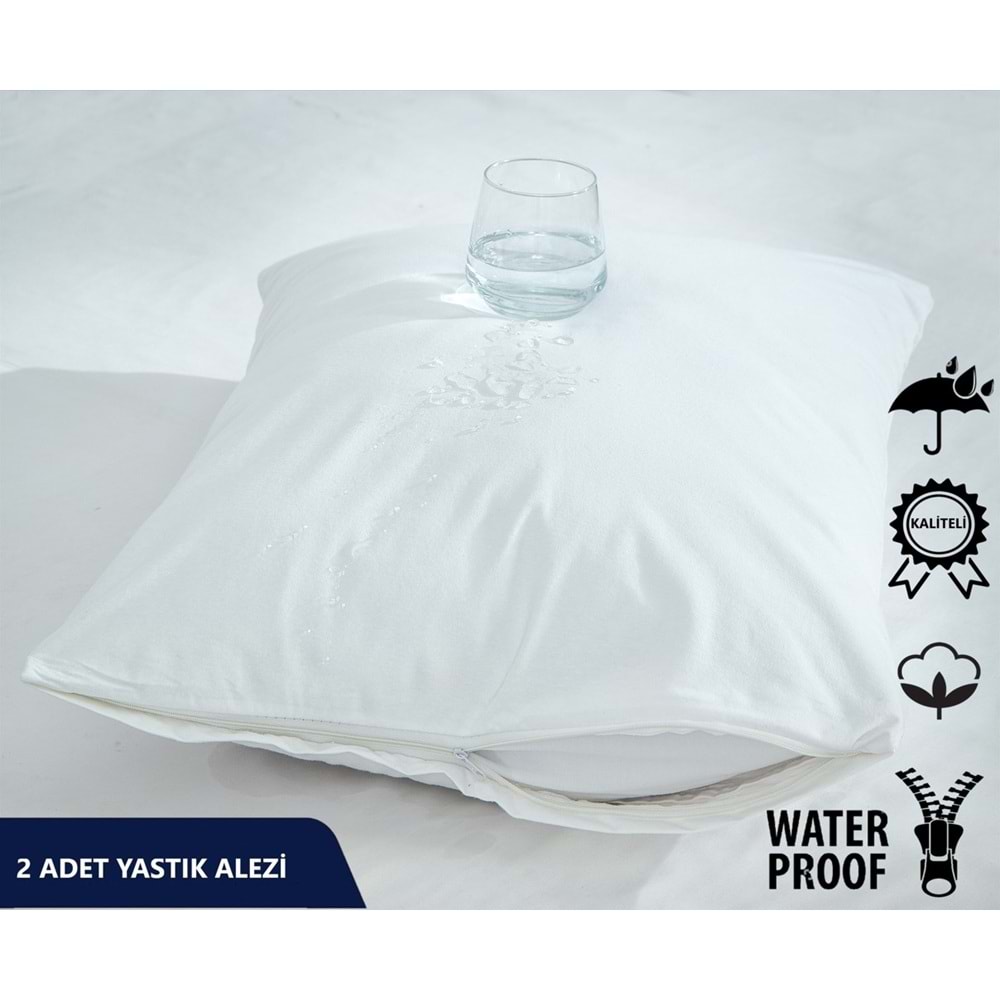 Komfort Home 50x70 cm Pamuklu Sıvı Geçirmez Yastık Koruyucu Alez 2 Adet